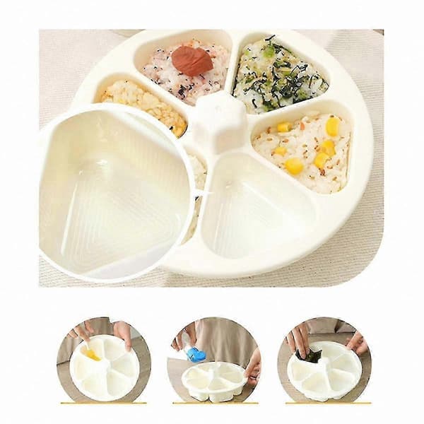 Risbollsform Set, Onigiri Maker för 6 Risbollar, Snabbt och Hygieniskt Köksredskap för Enkel Matlagning