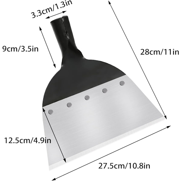 Hagespade, multifunksjonell rengjøringsspade, hageverktøy, hakke, for luking, rengjøring, isspade, snøfjerning Large