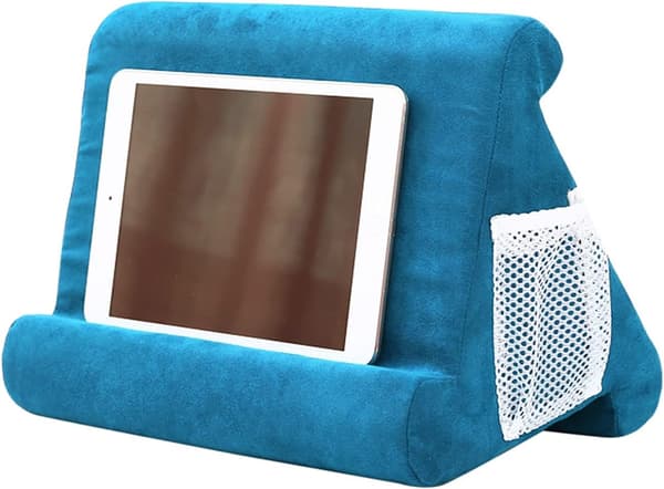1 stk. Tablet Pudeholder til IPad Pude-Stativ, Blød Multi-Vinkel Telefon Pude Skødholder til Tablet/iPad - Søblå
