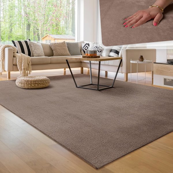 Hem Vardagsrumsmatta Mjuk Tvättbar i Kort Lugg Mjuk, Storlek:60x160cm, Färg:Taupe camel