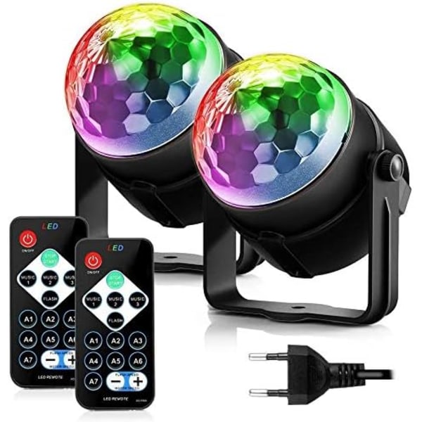 Discokula 2-pack, festbelysning scenlampa discobelysningsprojektor fläckeffekt scenfjärrkontroll för fest, kväll