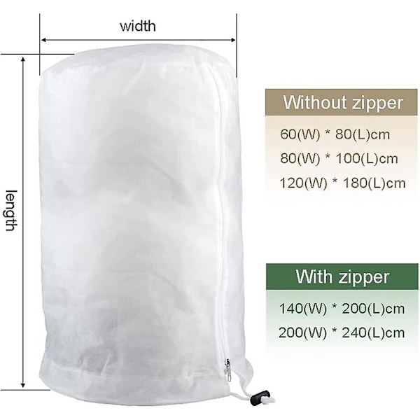 Frostsäkerhetspåsar för växter, återanvändbara växt skyddsskydd med dragsko, trädgårdsfleecepåsar vinter Green XXL-200x240cm