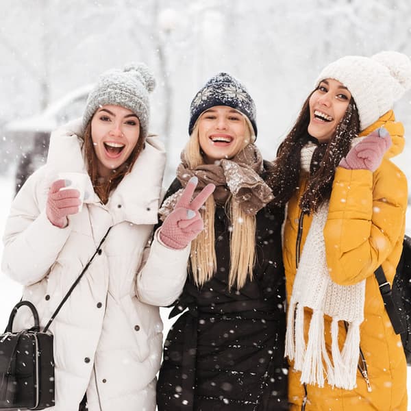 Damvantar Vinter Varma Touchscreen Handskar, Termiska Stickade Mjuka Fleecefodrade Handskar Vinter Texting Handskar Elastisk Manschett Anti-Slip Handskar Pink