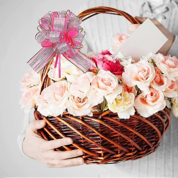 20-pack Julklappsrosetter Presentinslagningsband Målade Rosetter Julklapp (rosa)