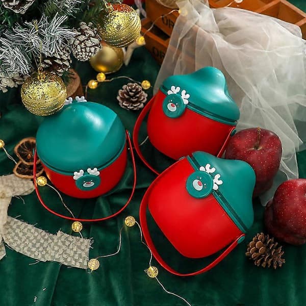 Jul Äpple Låda Plast Julklappsförpackning Julafton Äpple Presentförpackning Presentförpackning