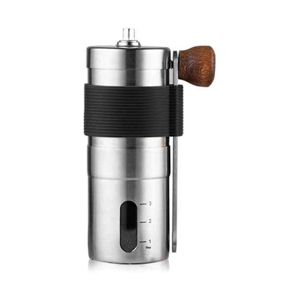 Manuell kaffekvarn Portabel kaffebönskvarn Rostfritt stål Mini slipverktyg Justerbara inställningar Handvev Resekvarn Black