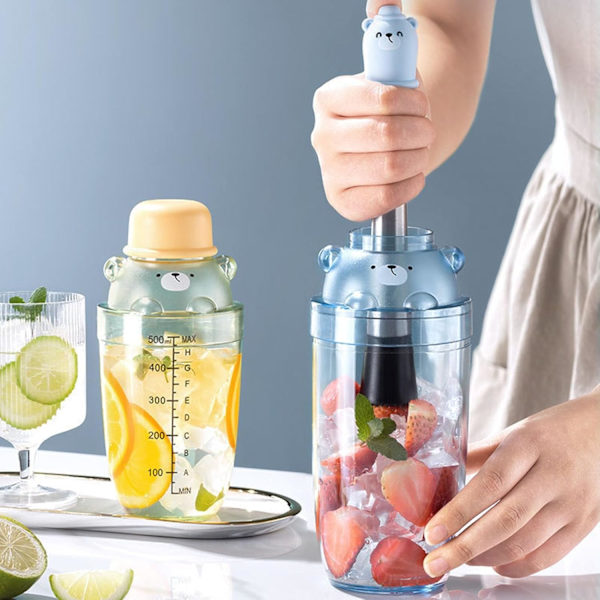 Piirretty Juomasekoituskuppi Vaakalla, Cocktail-sekoitin Siivilällä DIY Juoma-astiat Elintarvikelaatuinen Tee Maitomuki Cocktail Viinisekoitin, 1000ml