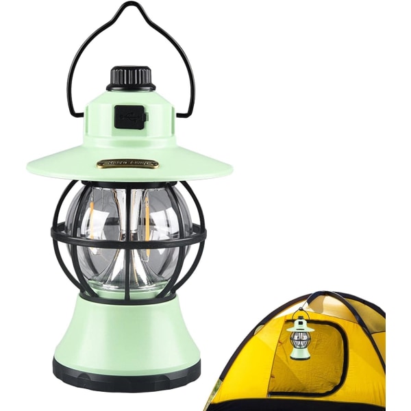 Retro LED campinglykta | Vintage ABS LED-lykta | Multi-Mode Mountain Lighting Retro Horse Lamp för power , inomhus, utomhus och utomhus Green