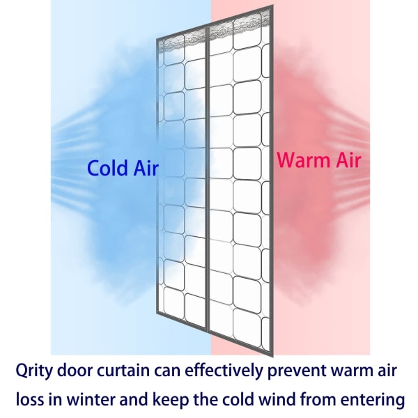 Isolerad dörrgardin, magnetisk självtätande EVA-dörrskärm, vindtät dörrskydd, automatisk stängning för sovrum, kök grey 120*210cm