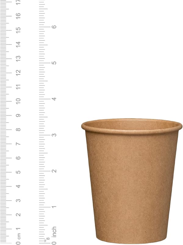 [100-pack] 8 oz. - 250 ml Kraftpapper Varm Kaffe Koppar - Oblekt