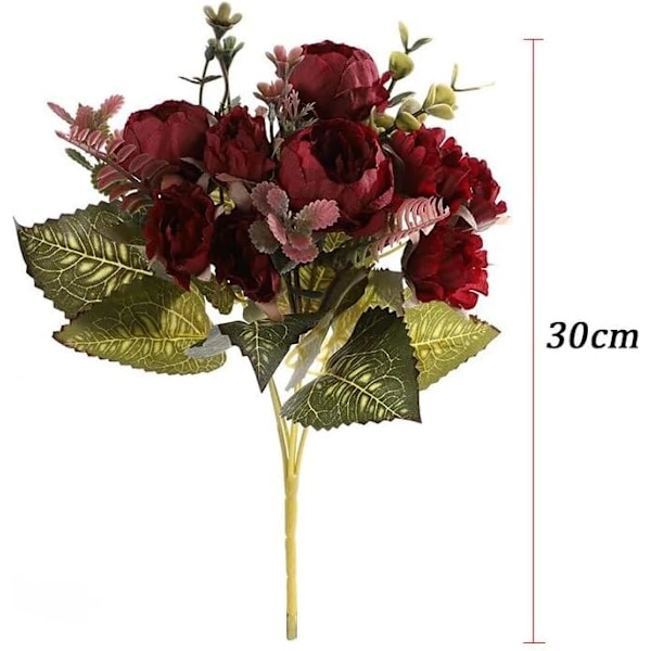 Kunstige blomster Retro Peony Bukett Silke Blomster Bryllupsfest Bordsdekorasjon Blomster Hjem Stue Innredning Falske Blomster, Rosa eller Rose