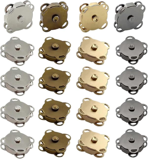 20 Magnetiska Tryckknappar, med Syhål Tryckknappar