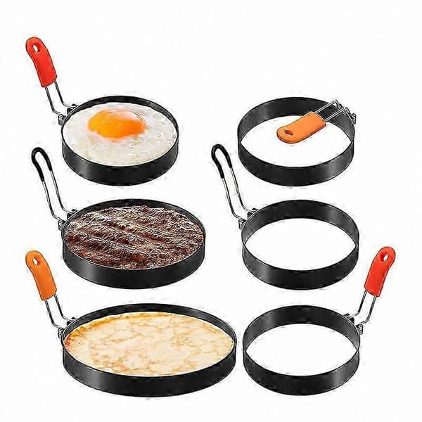 Non-stick pannekakeform i rustfritt stål for perfekte runde egg og crêpes