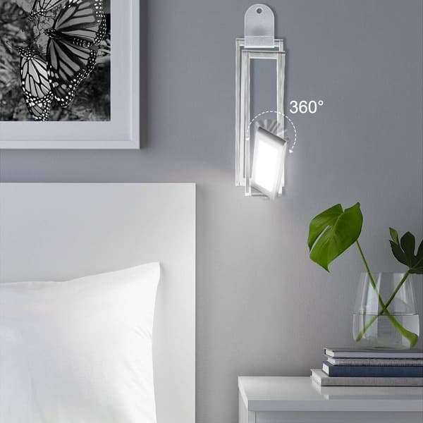 LED-skrivebordslampe, sammenleggbar trådløs USB-oppladbar bordlampe, svingbart lampehode, 3 dimbare moduser (sølv) silver