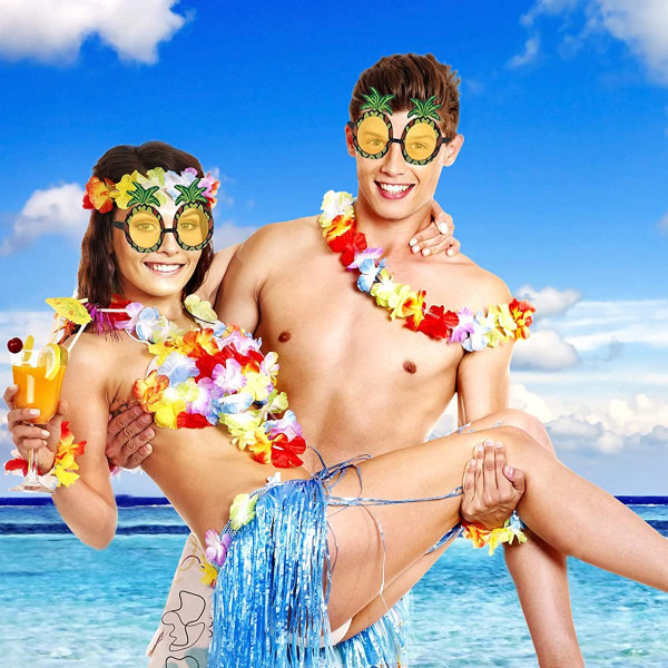 32 kpl Hawaii Party Decorations, Hawaii Flower kaulakoru kukka rannekoru, trooppiseen Hawaii Party Theme Beach Party
