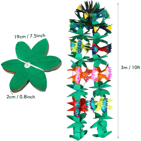 3 stk. tropisk blomsterguirlande