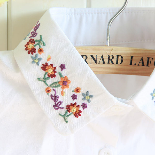 Falsk Krage Avtakbar Bluse Dickey Krage Halv Skjorte Faux Falsk Krage for Kvinner & Jenter Favoritter, Hvit