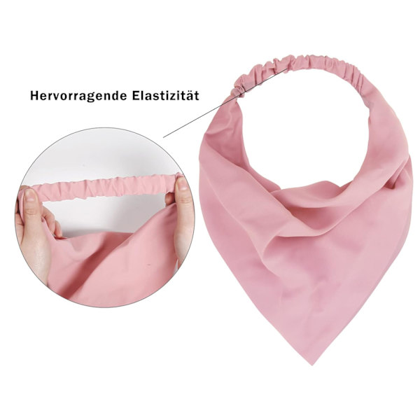 Boho-hovedbånd til kvinder, trekanttørklæder, chiffon-bandanaer, turban-hårbånd, elastisk hårtørklæde, hovedbeklædning til kvinder og piger, pakke med 6 beige/pink/blue/purple/grey/coffee