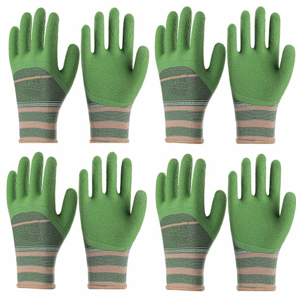 4 par MULTI-PURPOSE HANDSKAR Trädgårdshandskar för män och kvinnor (gröna)
