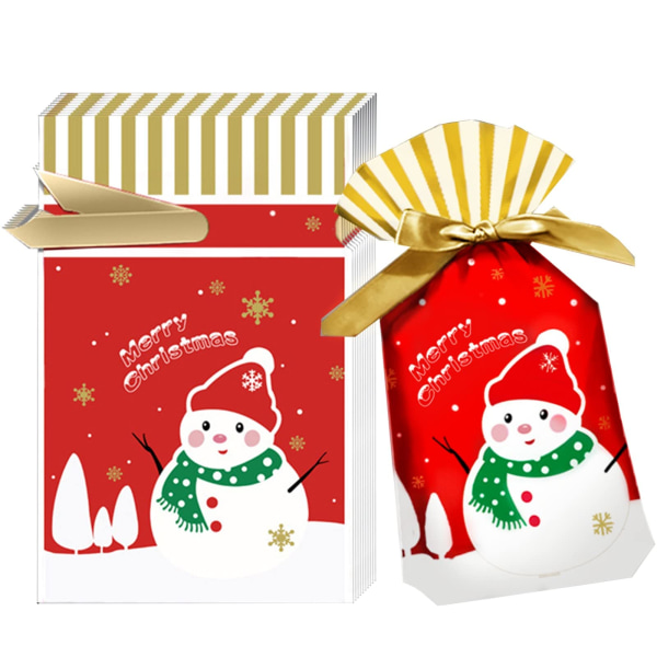 50 Pack Dragsko Julklappspåsar Små,Goody Bags Treat Bags med Dragsko Godispåsar Julklappsinpackningspåsar,presentpåsar Dragskokakorpåsar
