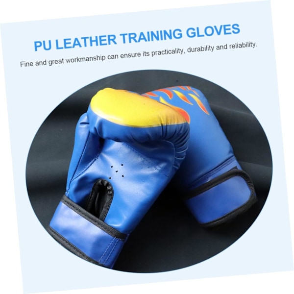 1 par Kickboxing barneboksinghansker for 3-8 år Fighting Bag Hansker Menn Blå Flamme