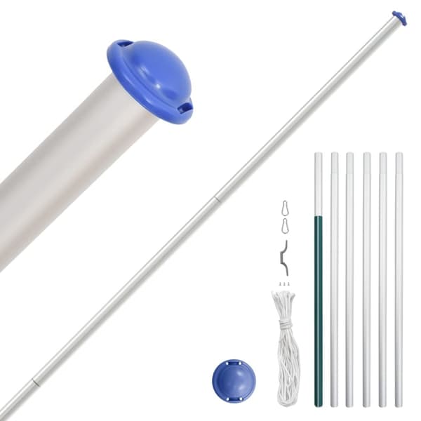 vidaXL Flaggstång i sektioner Silver 6,08 m Aluminium
