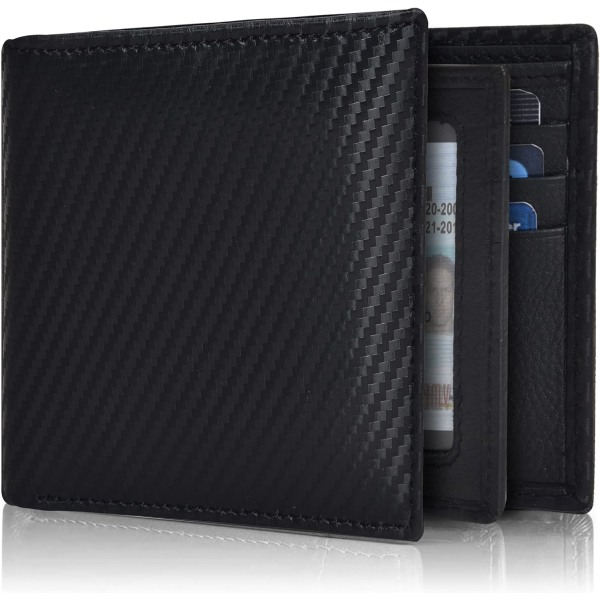 Svart lommebok for menn | 4 kredittkortspor | Bifold | Gave til menn | Minimalistisk lommebok