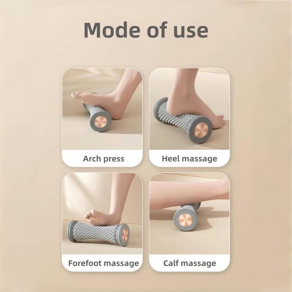 Fodrulle Massager til lindring af plantar fasciitis, manuel dybdevævs massager til cirkulation, refleksologi triggerpunkt terapi (Pink)