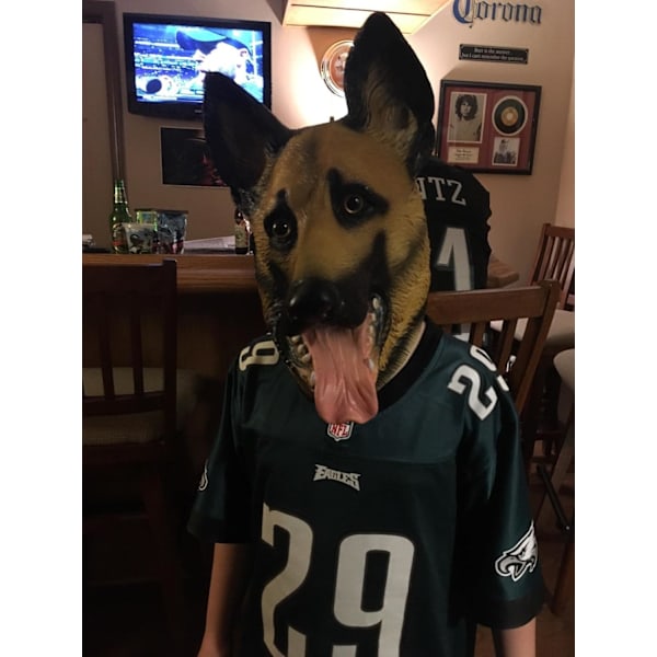 Hundhuvudmask Halloweenfest Hundkostym Masker Mask Super Bowl Underdog Kostym Latex Djurhuvudmask (Tysk schäfer)