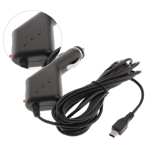 Mini USB-billadapter för billaddare, universell strömkabel, billaddare, nätadapter för bärbara elektroniska tillbehör, GPS-navigering (ca 3 m)