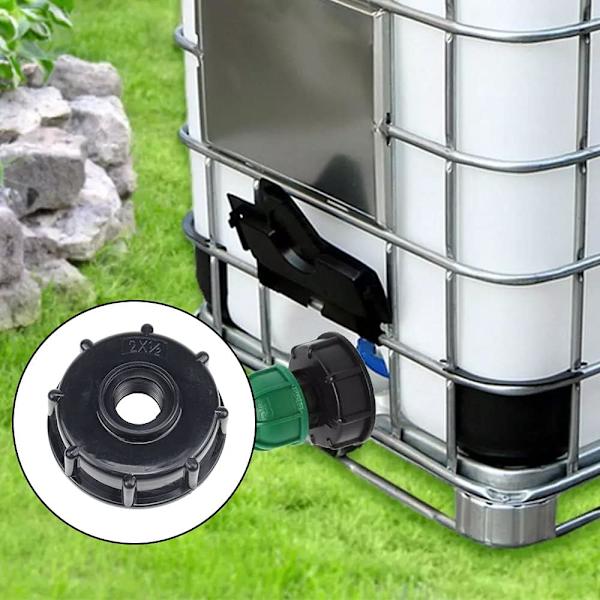 3 stk. IBC tankadapter, plastslangevandtankdækseladapter, S60x6 IBC adapterfittings 1/2 3/4 1 tommer sort