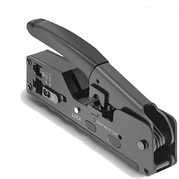 RJ45-krimpetang for CAT5/CAT5E/CAT6/CAT6A/CAT7 nettverkskontakt Crimper RJ45 nettverksplugg og 6P RJ11 telefonkontakt