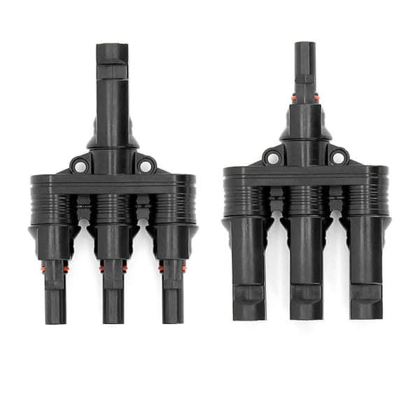 MC-4 stik, han/hun MC-4 solpanel T-stik (M/3F,F/3M)