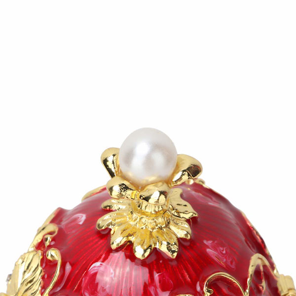 Korujen järjestäjämuna Keräilyesine Emaloitu Pääsiäismuna Vintage Faberge-tyyliin Timantti Korurasia Koriste Lahja