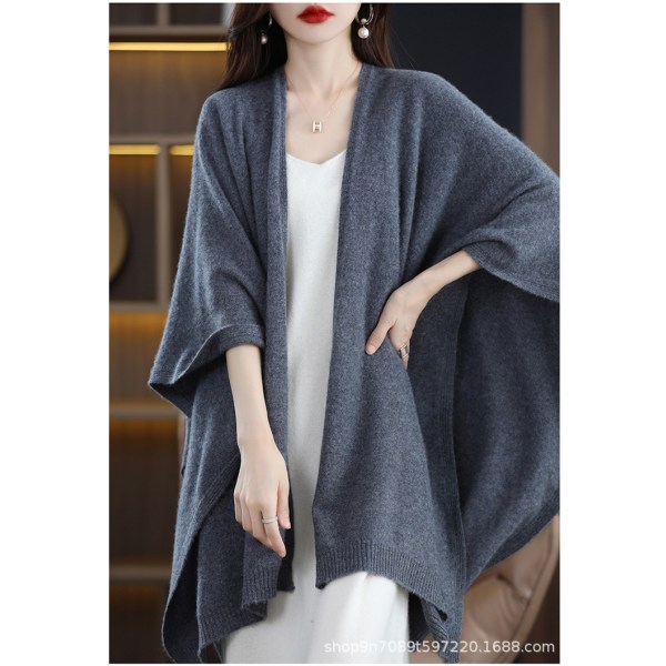 Cape, oversized skjerf, fløyelssjal, tykk og varm engros, allsidig for kvinner i høst og vinter grey