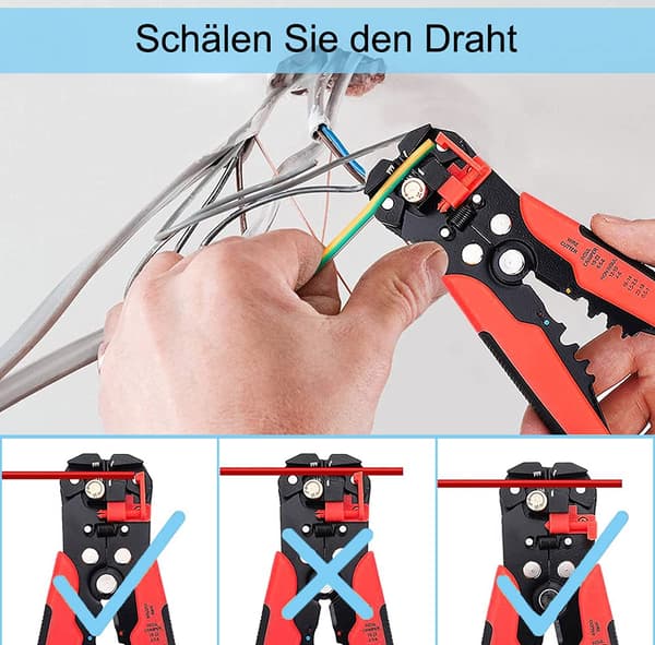 Automatisk kabelavstripper - Stripping-Cutting-Crimping 3 i 1 (Gul)