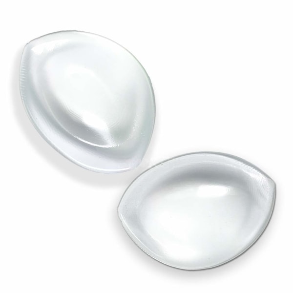 260 g/par - Ovale silikoneindsatser Kyllingefileter Brystforstærkere til bh'er, badedragter, bikinier, bandeau-bikinier, 13 cm x 10 cm x 3 cm, gennemsigtig