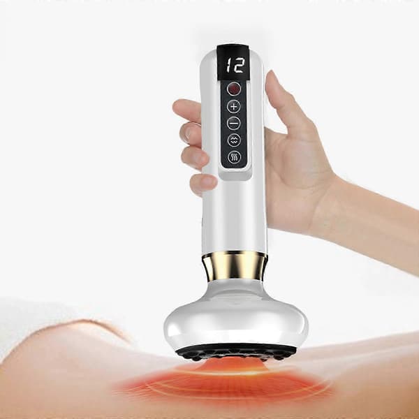 Kopper Sæt Gua Sha Massage Tryklettelse Opvarmning Tryklettelse 12 Tilstande Smart Elektrisk Kopper Bærbar white