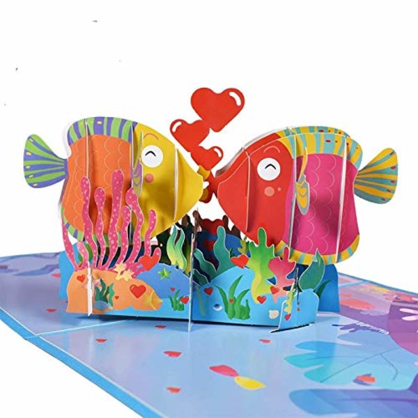 Pop Up jubilæumskort 3D Valentinsdag lykønskningskort til kone Hendes romantiske kærlighed Bryllupsinvitationer Fødselsdag