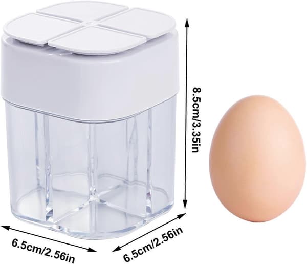 2-pakning 4-i-1 Krydderbeholder Salt- og Pepperbøsse Krydderglass