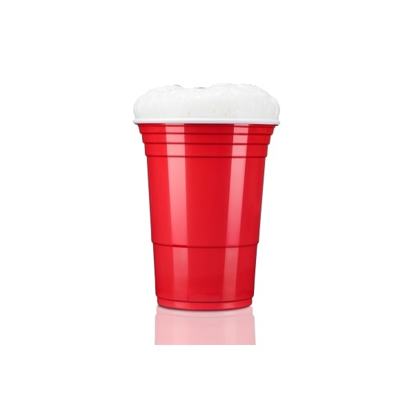 100 Beer Pong kopper genanvendelige | Festkop 473ml - 16oz | Beer pong, røde kopper ekstra stærke | Plastkop rød