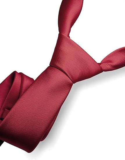 Ensfarvet slips - Formelt slips til mænd - Crimson