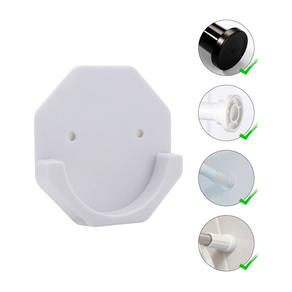 2 stk. dobbel gardinstangbraketter, dobbel gardinskinnebraketter uten boring, innfelt gardinskinnebrakett, gardinstangbraketter selvklebende White