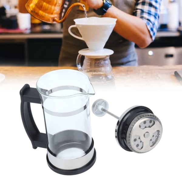 Kaffekanne, håndbryggende kaffepressekanne, varmebestandig kaffe-tekoker, vannkoker for hjemmekontor