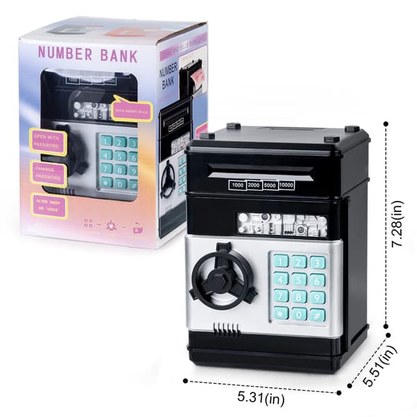ATM Elektronisk Mynt Pengebank Pengeskrin for Barn Black