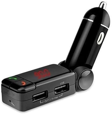 Trådlöst Bluetooth Handsfree-kit + FM-sändare + 2 USB-portar 5V/2A Multiladdare