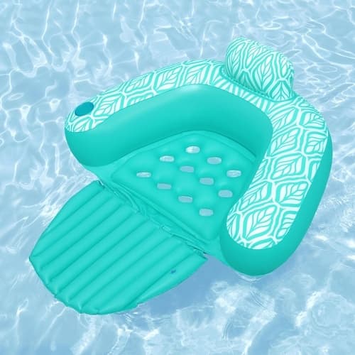 Flydende stol / Poolstol / Bademadras - Flydende stol til pool PVC Blå