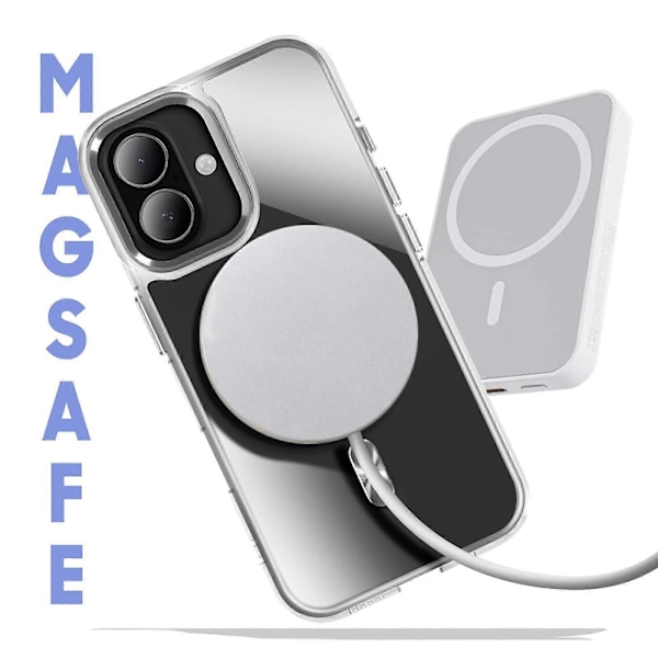 Skal MagSafe för iPhone 16 Baksida Kristallfärg, vit white