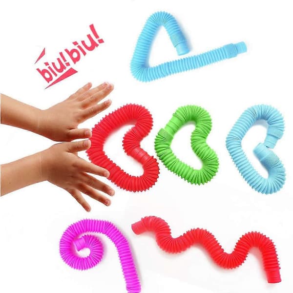 Fidget Pop -putkilelut lapsille ja aikuisille, moniväriset pop-putket, aistilelu - 4 kpl