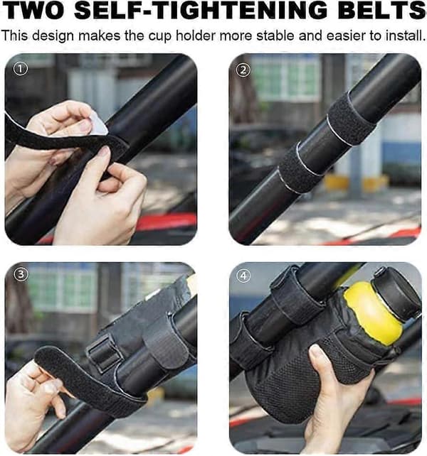 2 stk. sykkel vannflaskeholder, vanntett materiale, elastisk snor
